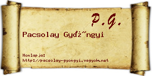 Pacsolay Gyöngyi névjegykártya